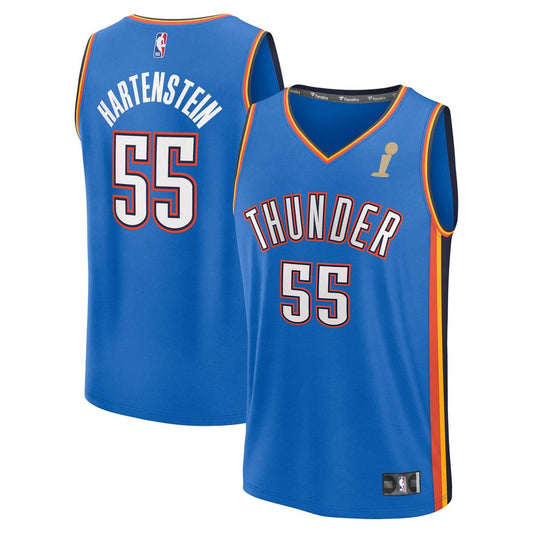 Isaiah Hartenstein Oklahoma City Thunder Fanatics Youth 2025 NBA Finals Champions Fast Break Replica Player Jersey - Blue - Icon Edition Official NBA