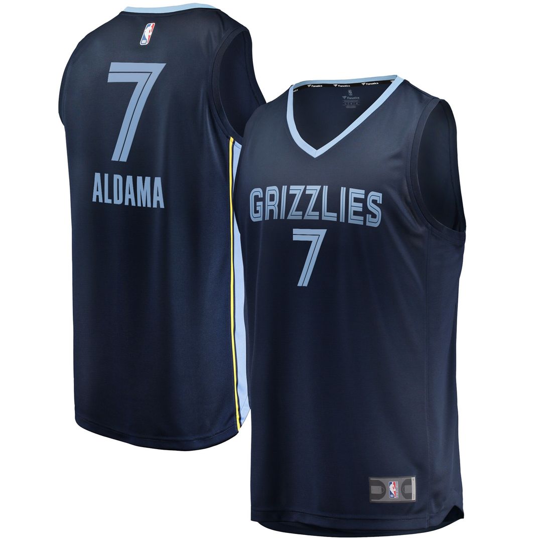 Santi Aldama Memphis Grizzlies Fanatics Fast Break Replica Jersey - Icon Edition - Navy Official NBA Team Apparel Basketball Fan Gear