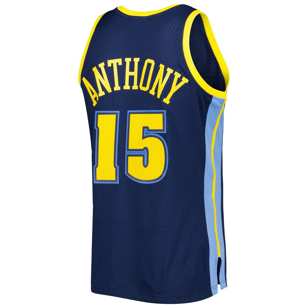 Carmelo Anthony Denver Nuggets Mitchell & Ness Hardwood Classics Swingman Jersey - Navy Official NBA Team Apparel Basketball Fan Gear