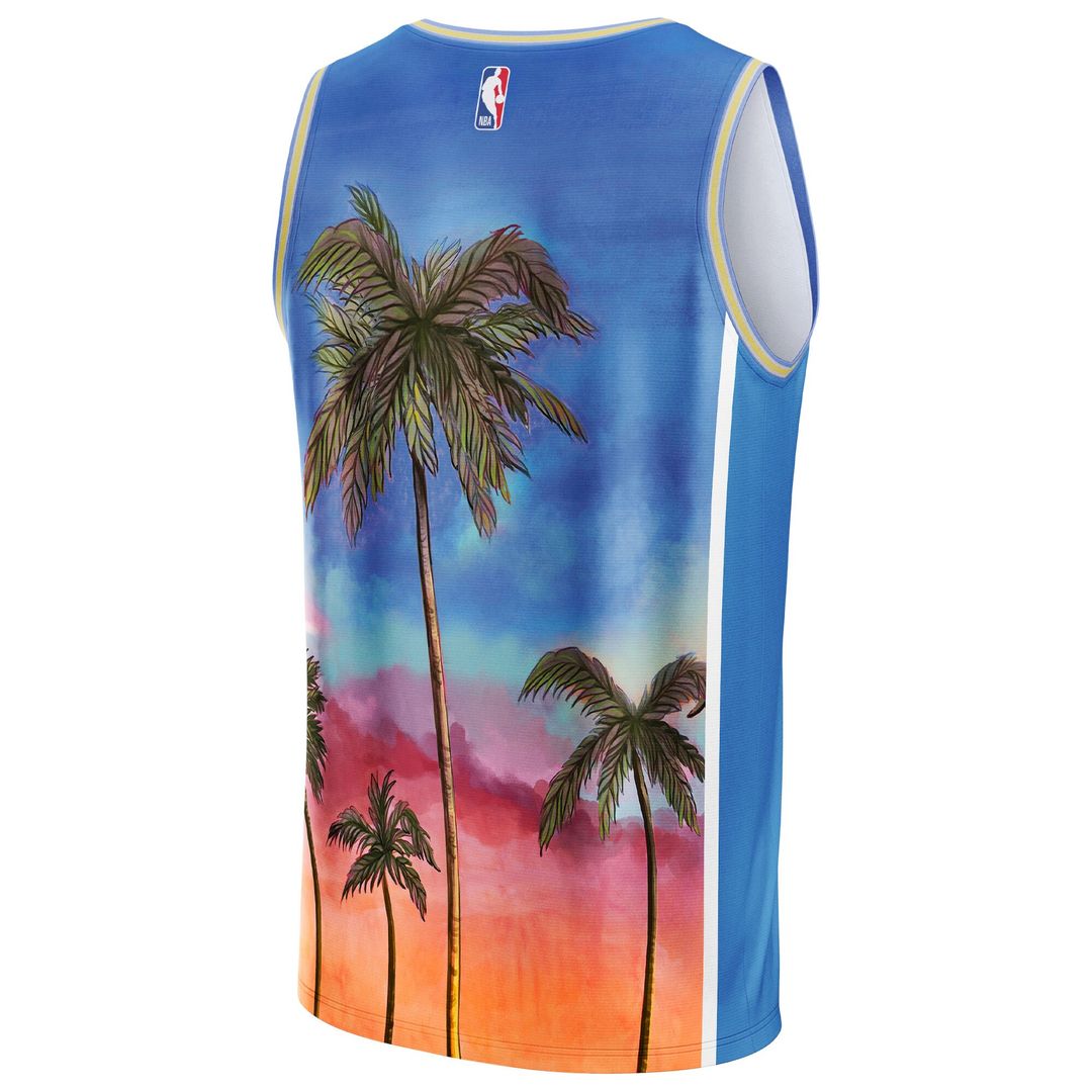 Miami Heat NBA & KidSuper Studios by Fanatics Unisex Hometown Jersey - Blue Official NBA Team Apparel Basketball Fan Gear