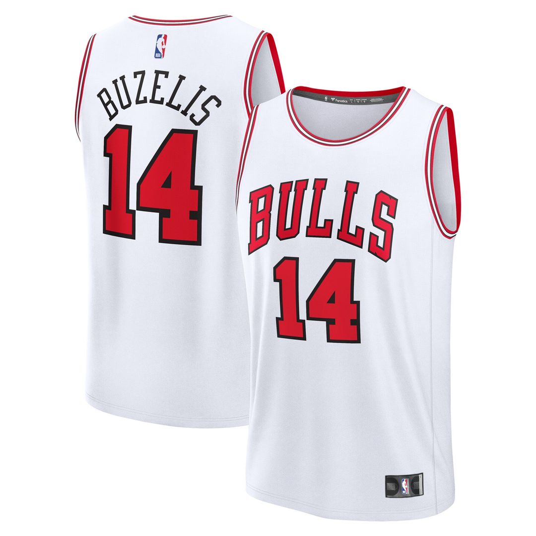 Matas Buzelis Chicago Bulls Fanatics Youth Fast Break Replica Player Jersey - Association - White Edition Official NBA Team Apparel Basketball Fan Gea