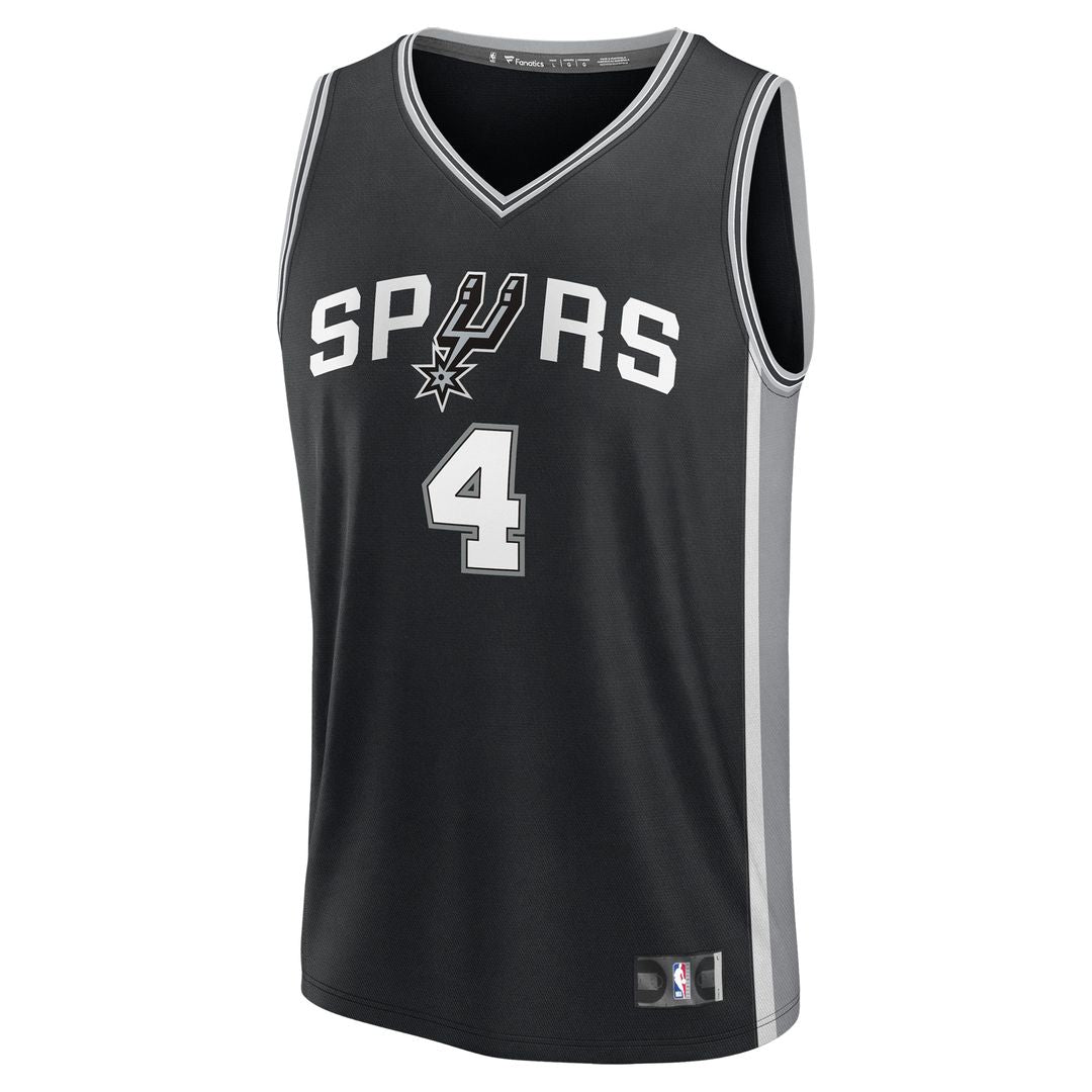 De'Aaron Fox San Antonio Spurs Fanatics Fast Break Replica Player Jersey - Icon Edition - Black Official NBA Team Apparel Basketball Fan Gear
