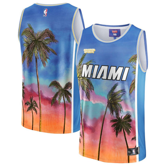 Miami Heat NBA & KidSuper Studios by Fanatics Unisex Hometown Jersey - Blue Official NBA Team Apparel Basketball Fan Gear