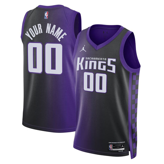 Sacramento Kings Jordan Brand Unisex Swingman Custom Jersey - Statement Edition - Purple Official NBA Team Apparel Basketball Fan Gear