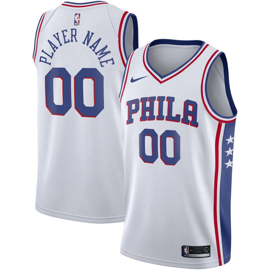 Philadelphia 76ers Nike 2020/21 Swingman Custom Jersey - Association Edition - White Official NBA Team Apparel Basketball Fan Gear