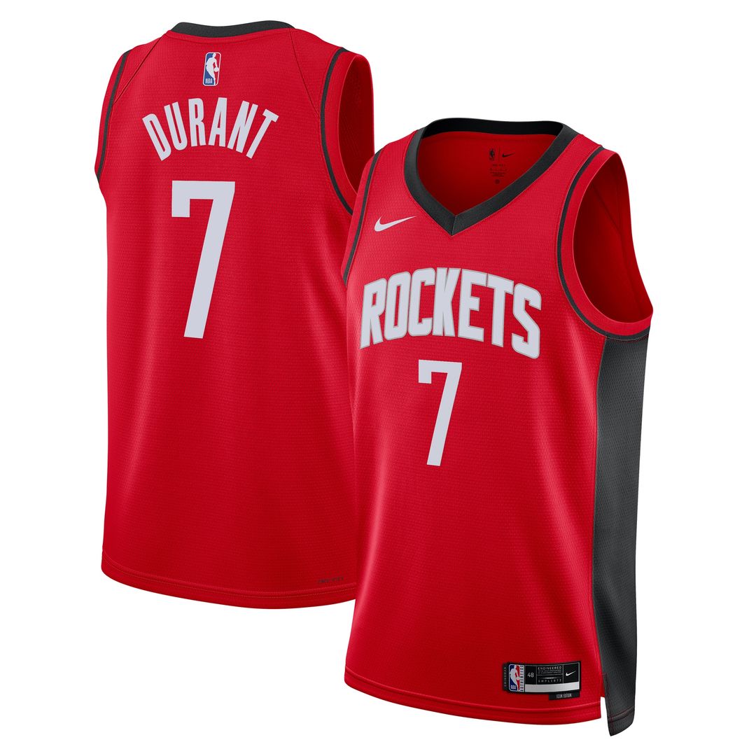 Kevin Durant Houston Rockets Nike Unisex Swingman Player Jersey - Icon Edition - Red Official NBA Team Apparel Basketball Fan Gear
