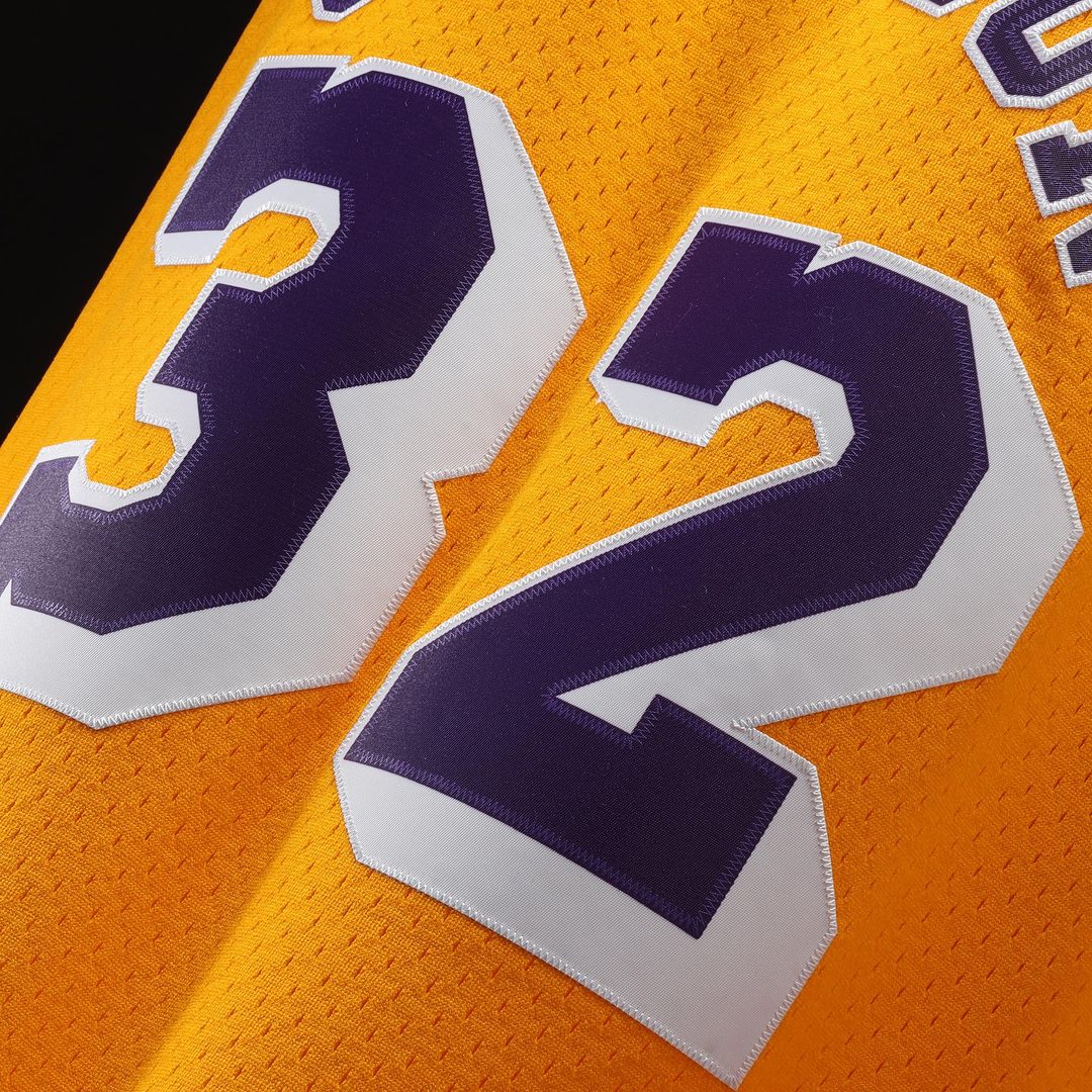 Magic Johnson Los Angeles Lakers Mitchell & Ness 1984/85 Hardwood Classics Swingman Jersey - Purple Official NBA Team Apparel Basketball Fan Gear