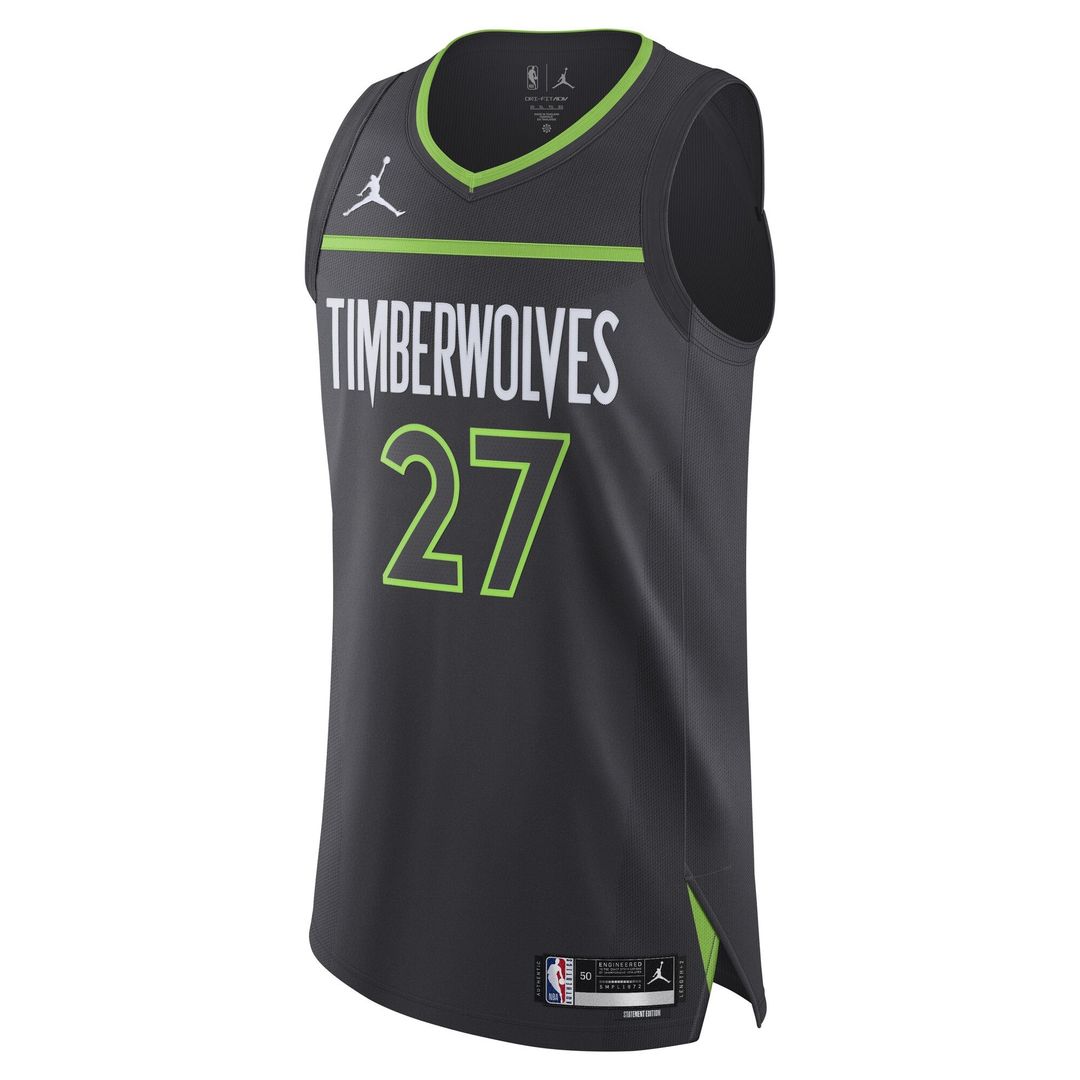 Rudy Gobert Minnesota Timberwolves Jordan Brand Authentic Jersey - Statement Edition - Anthracite Official NBA Team Apparel Basketball Fan Gear