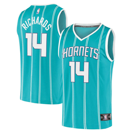 Nick Richards Charlotte Hornets Fanatics Fast Break Replica Jersey - Icon Edition - Teal Official NBA Team Apparel Basketball Fan Gear