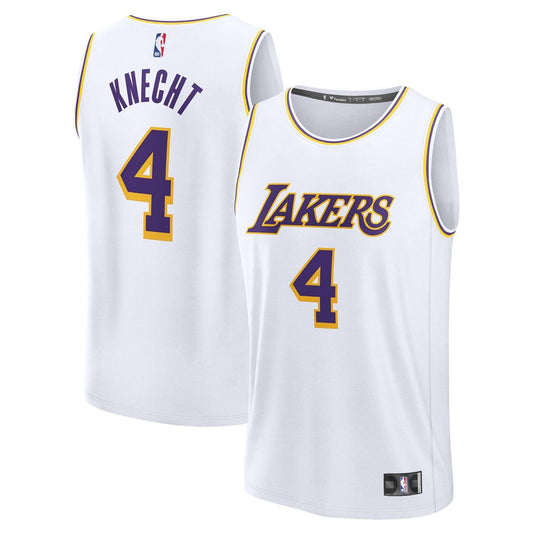 Dalton Knecht Los Angeles Lakers Fanatics Fast Break Replica Player Jersey - Association Edition - White Official NBA Team Apparel Basketball Fan Gear