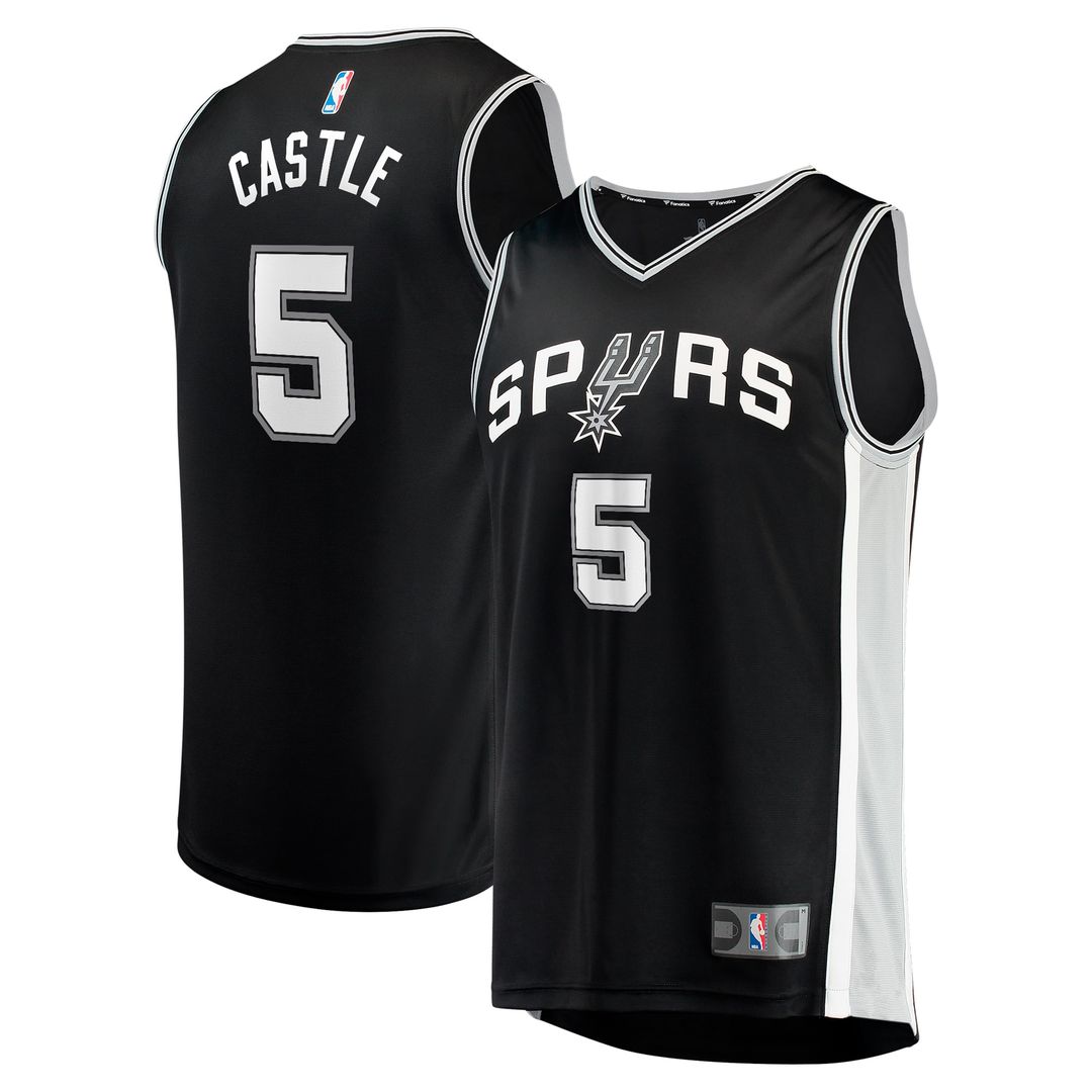 Stephon Castle San Antonio Spurs Fanatics 2024 NBA Draft Fast Break Player Jersey - Icon Edition - Black Official NBA Team Apparel Basketball Fan Gear