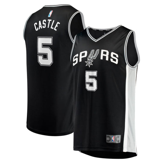 Stephon Castle San Antonio Spurs Fanatics 2024 NBA Draft Fast Break Player Jersey - Icon Edition - Black Official NBA Team Apparel Basketball Fan Gear