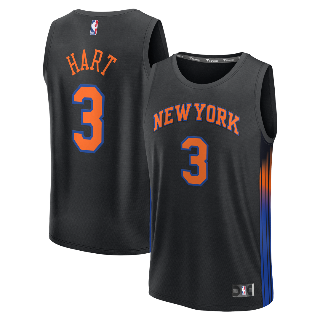 Josh Hart New York Knicks Fanatics Youth Fast Break Jersey - Statement Edition - Black Official NBA Team Apparel Basketball Fan Gear