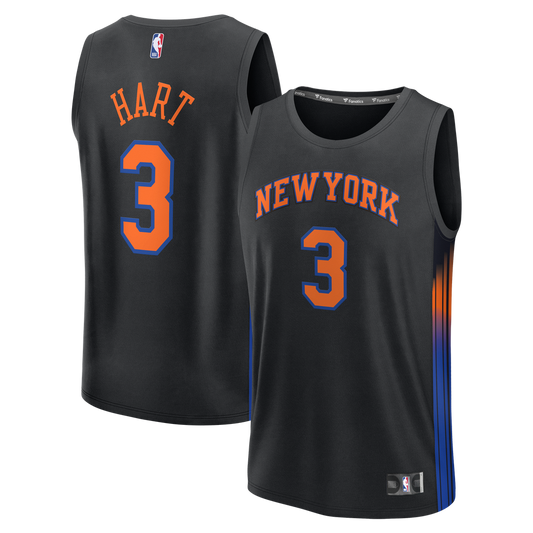 Josh Hart New York Knicks Fanatics Youth Fast Break Jersey - Statement Edition - Black Official NBA Team Apparel Basketball Fan Gear