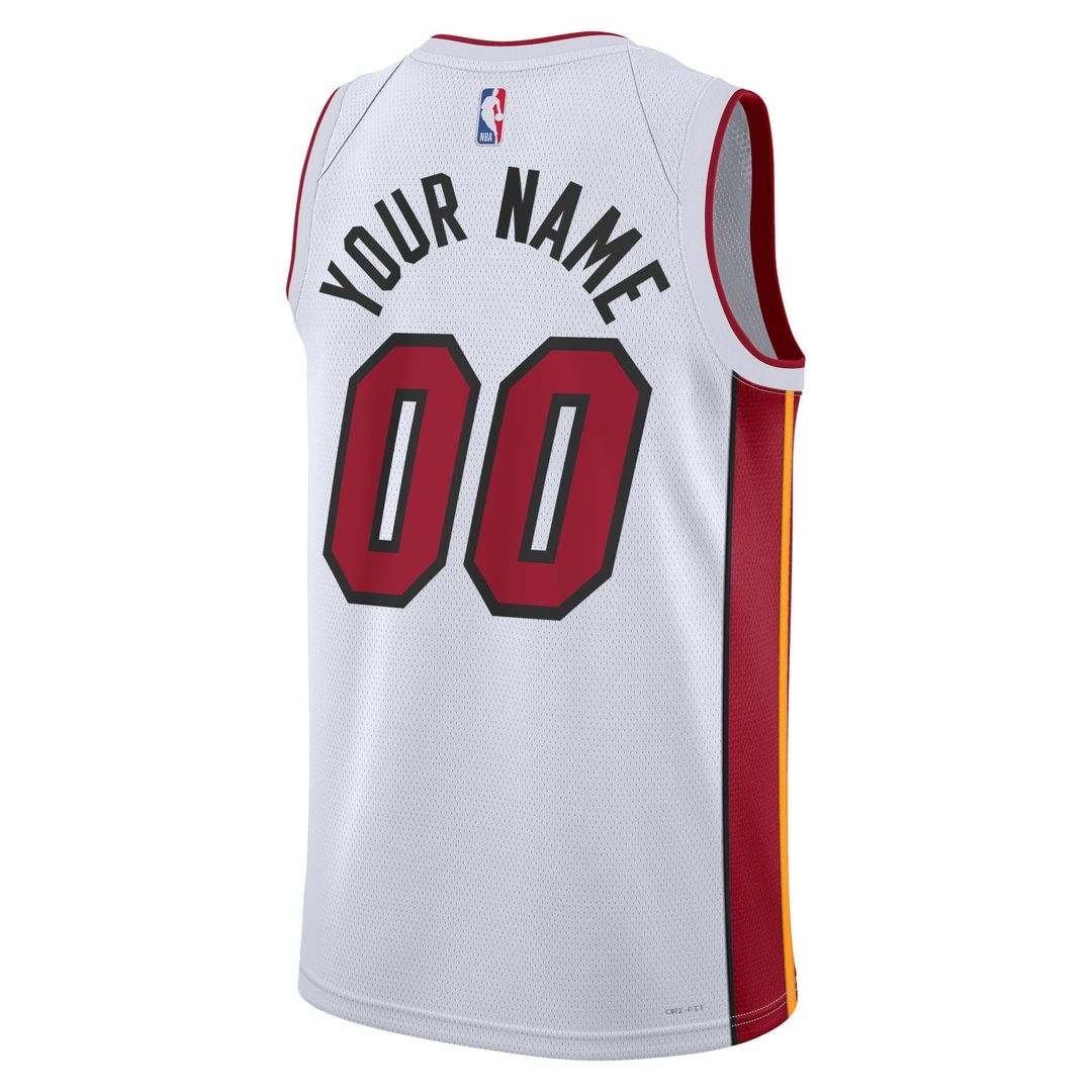 Miami Heat Nike Unisex Swingman Custom Jersey White - Association Edition Official NBA Team Apparel Basketball Fan Gear