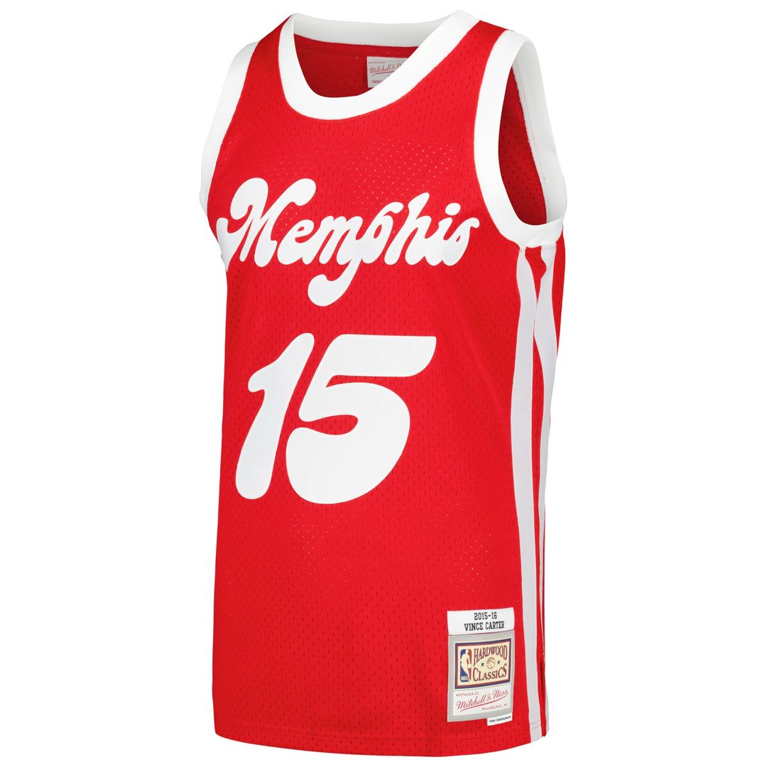 Vince Carter Memphis Grizzlies Mitchell & Ness 2015/16 Hardwood Classics Swingman Jersey - Red Official NBA Team Apparel Basketball Fan Gear