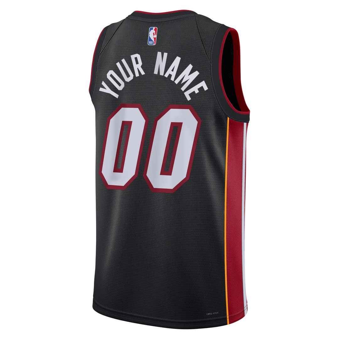 Miami Heat Nike Unisex Swingman Custom Jersey Black - Icon Edition Official NBA Team Apparel Basketball Fan Gear