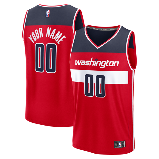 Washington Wizards Fanatics Fastbreak Custom Jersey - Red - Icon Edition Official NBA Team Apparel Basketball Fan Gear