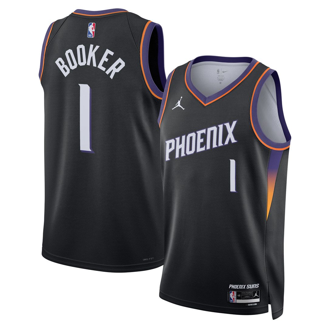 Devin Booker Phoenix Suns Jordan Brand Unisex Swingman Jersey - Statement Edition - Black Official NBA Team Apparel Basketball Fan Gear