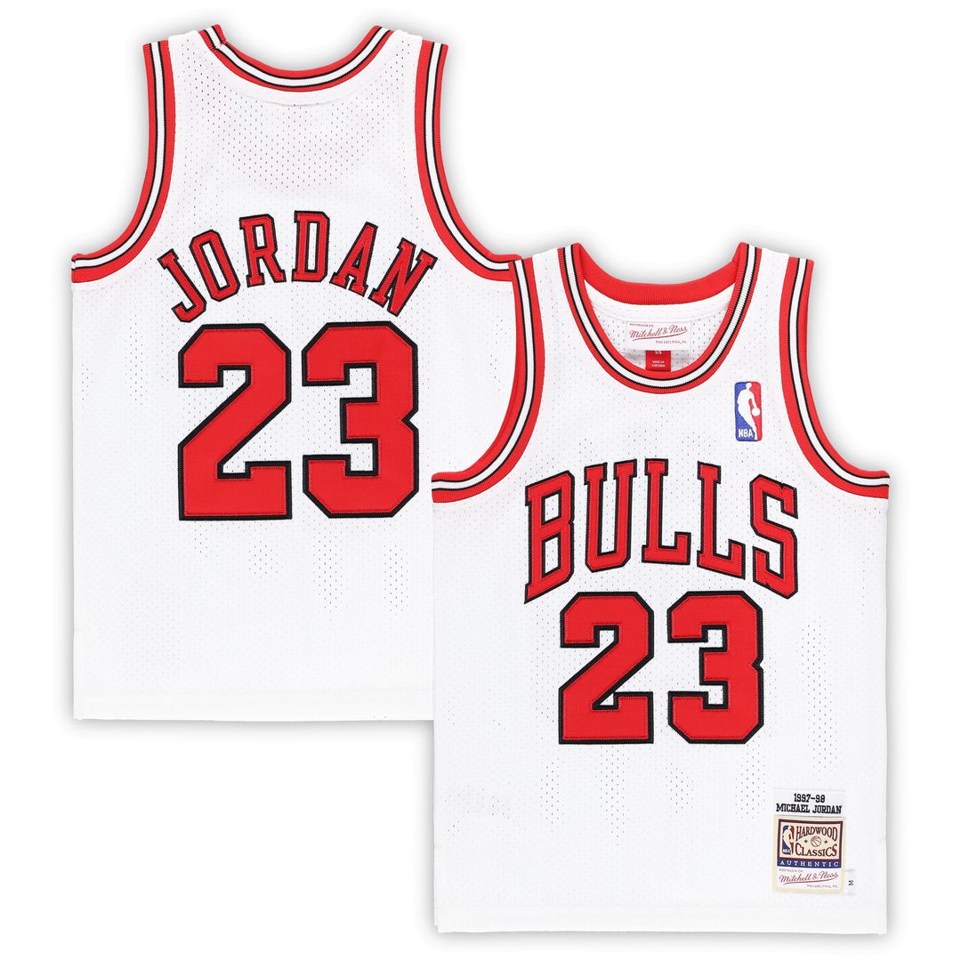 Michael Jordan Chicago Bulls Mitchell & Ness Preschool 1997/98 Hardwood Classics Authentic Jersey - White Official NBA Team Apparel Basketball Fan Gea