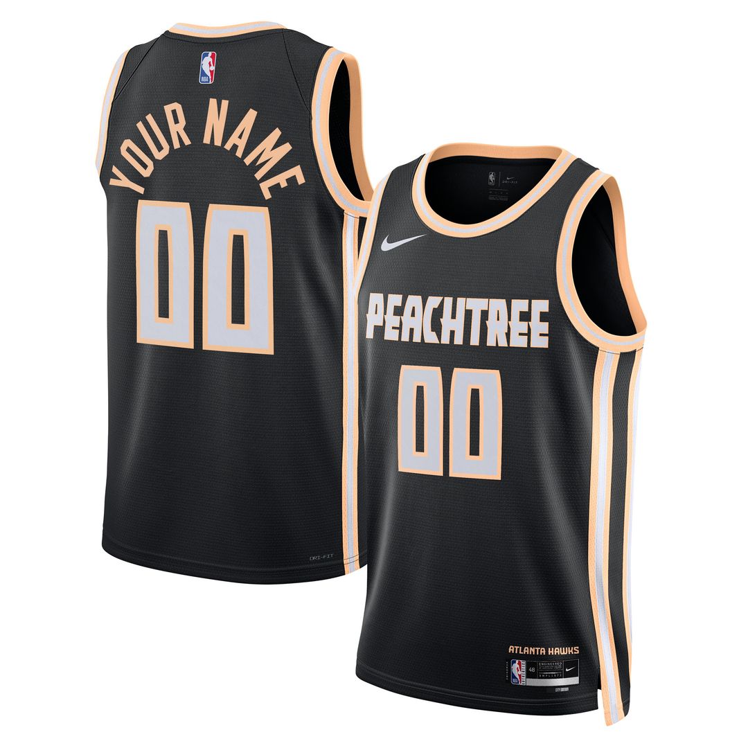 Atlanta Hawks Nike Unisex 2025/26 City Edition Swingman Custom Jersey - Black Official NBA Team Apparel Basketball Fan Gear