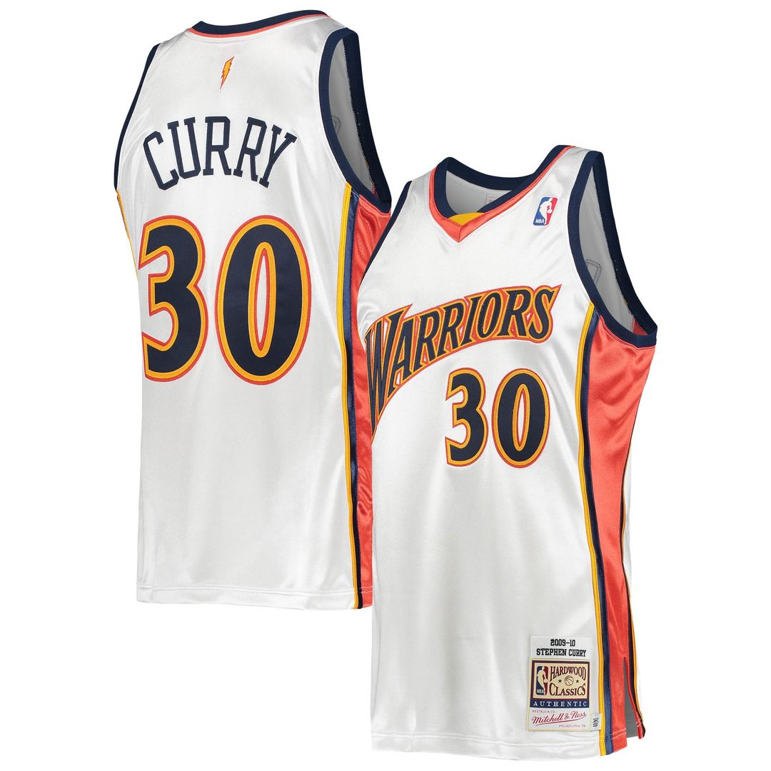 Stephen Curry Golden State Warriors Mitchell & Ness 2009/10 Hardwood Classics Authentic Jersey - White Official NBA Team Apparel Basketball Fan Gear