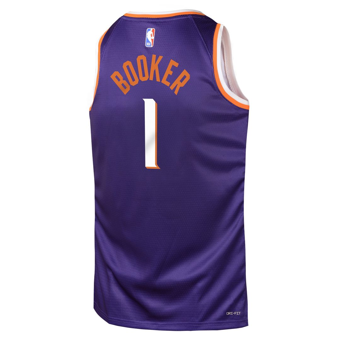 Devin Booker Phoenix Suns Nike Youth Swingman Jersey - Icon Edition - Purple Official NBA Team Apparel Basketball Fan Gear