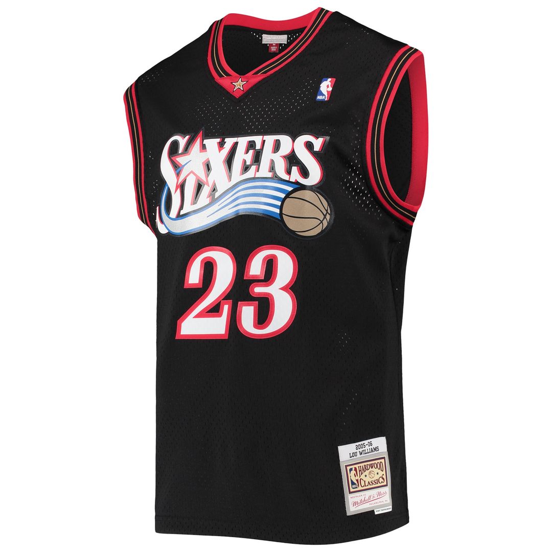 Lou Williams Philadelphia 76ers Mitchell & Ness 2005/06 Hardwood Classics Swingman Jersey - Black Official NBA Team Apparel Basketball Fan Gear