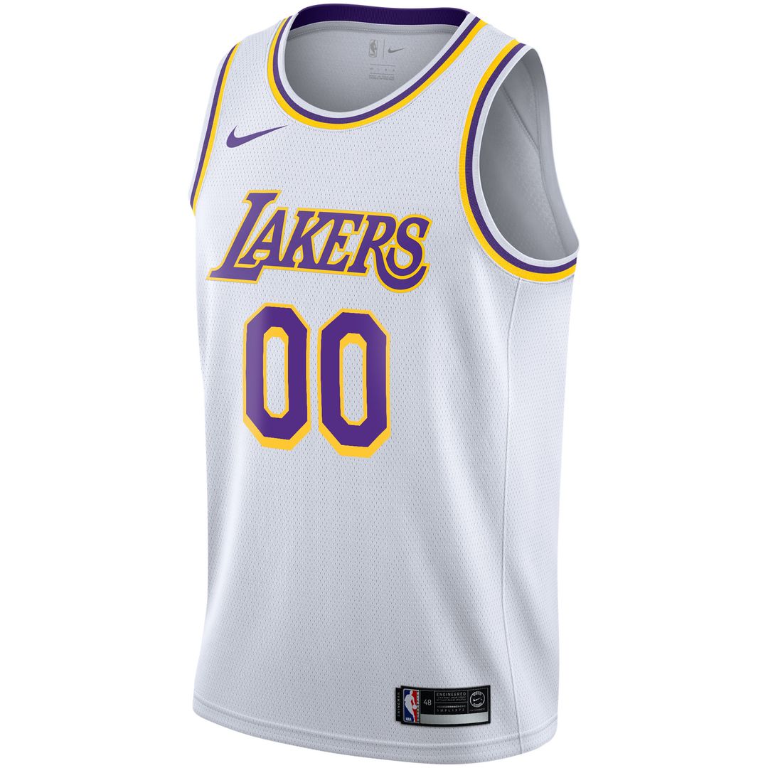Los Angeles Lakers Nike 2020/21 Swingman Custom Jersey - Association Edition - White Official NBA Team Apparel Basketball Fan Gear