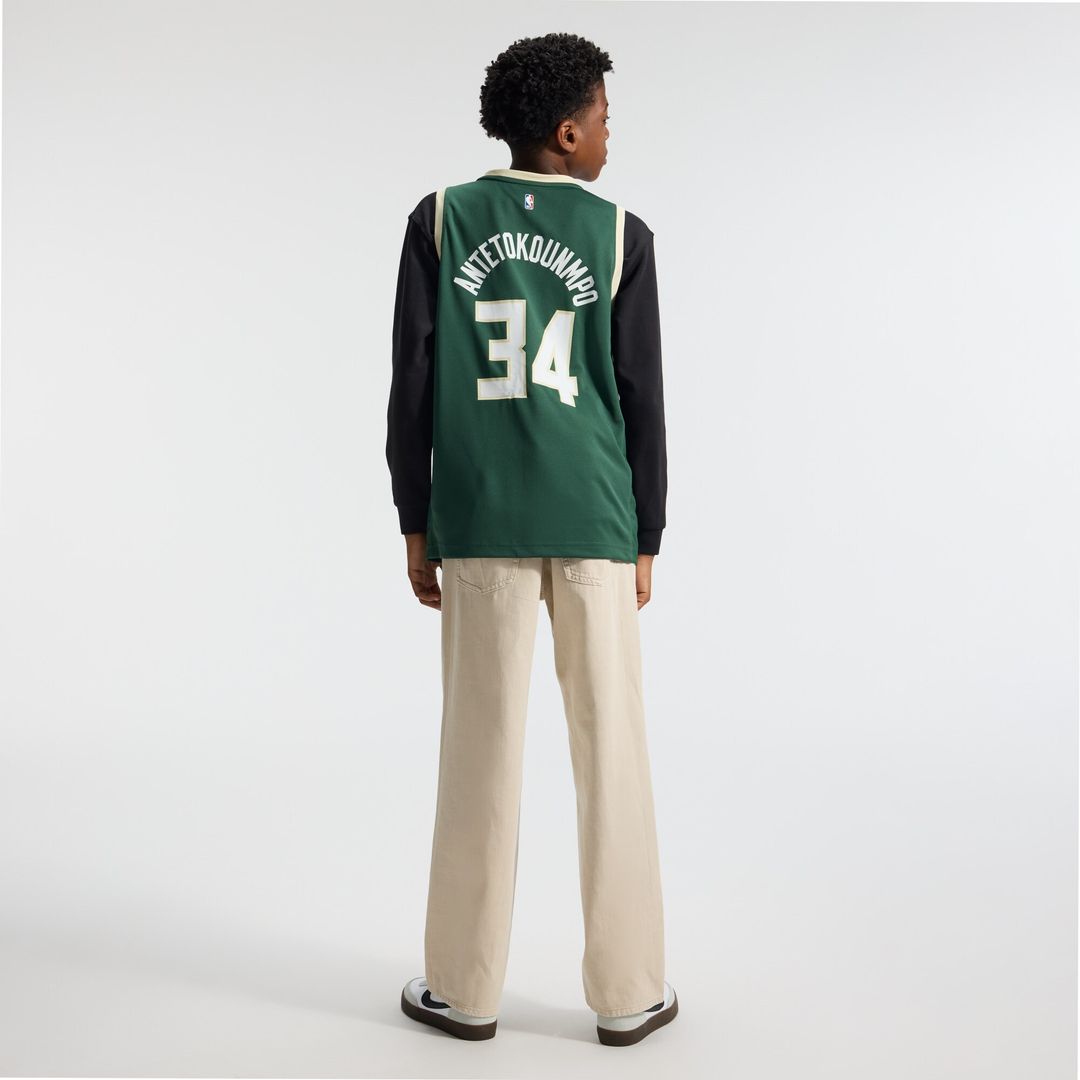 Giannis Antetokounmpo Milwaukee Bucks Fanatics Youth Fast Break Replica Player Jersey - Icon Edition - Hunter Green Official NBA Team Apparel Basketba