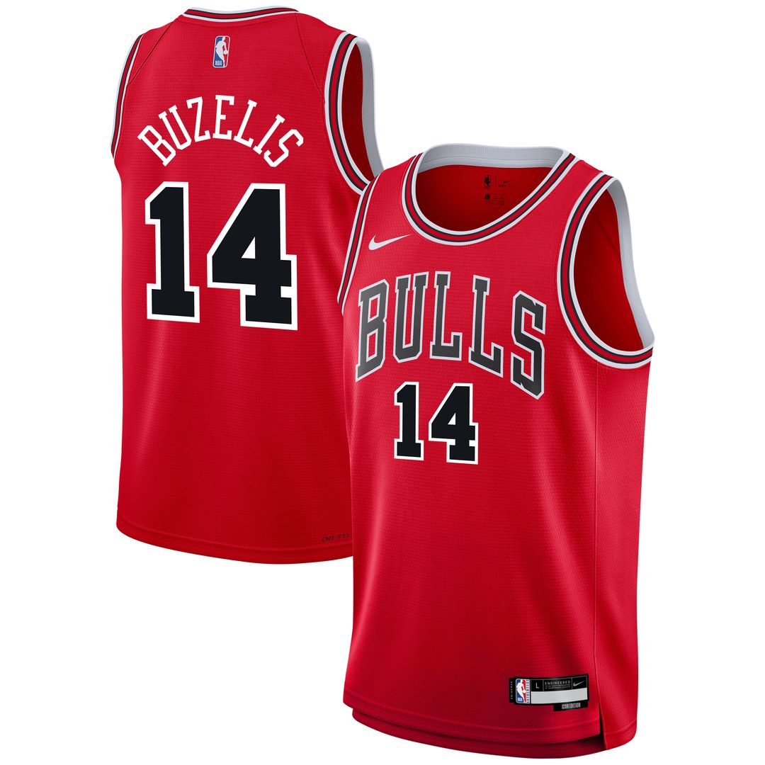 Matas Buzelis Chicago Bulls Nike Youth Swingman Jersey - Icon Edition - Red Official NBA Team Apparel Basketball Fan Gear