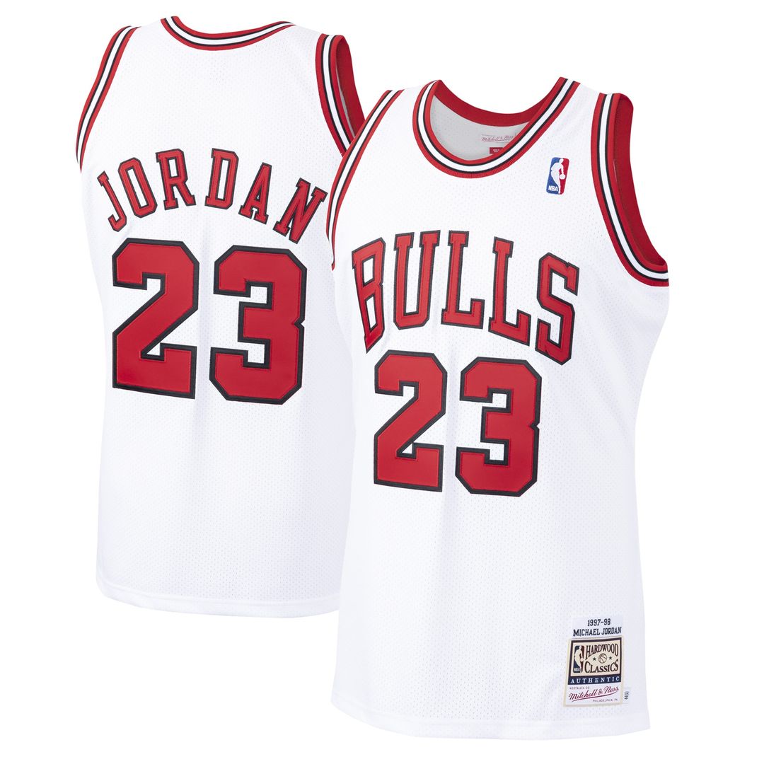 Michael Jordan Chicago Bulls Mitchell & Ness 1997/98 Hardwood Classics Authentic Jersey - Scarlet Official NBA Team Apparel Basketball Fan Gear