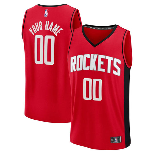 Houston Rockets Fanatics Fast Break Custom Jersey - Icon Edition - Red Official NBA Team Apparel Basketball Fan Gear