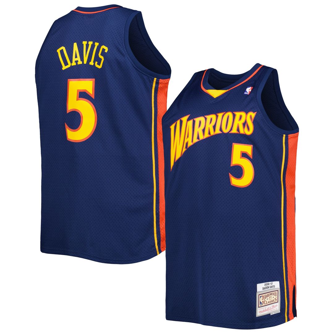 Baron Davis Golden State Warriors Mitchell & Ness Big & Tall Hardwood Classics 2006/07 Swingman Jersey - Navy Official NBA Team Apparel Basketball Fan