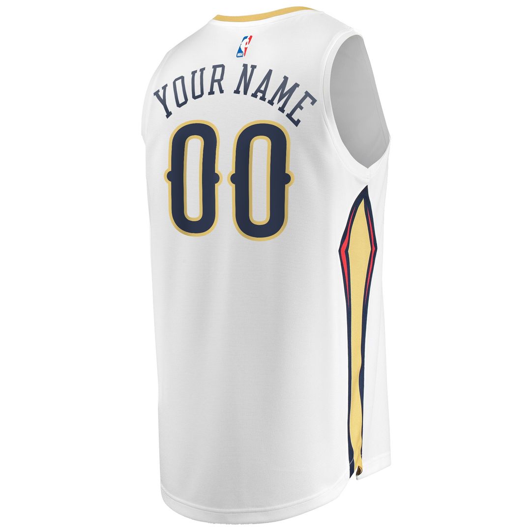 New Orleans Pelicans Fanatics Unisex Custom Fast Break Jersey - Association Edition - White Official NBA Team Apparel Basketball Fan Gear