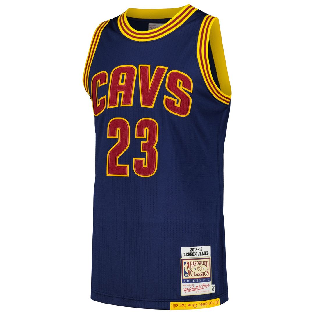 LeBron James Cleveland Cavaliers Mitchell & Ness 2015/16 Hardwood Classics Authentic Jersey - Navy Official NBA Team Apparel Basketball Fan Gear