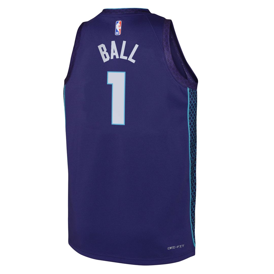 LaMelo Ball Charlotte Hornets Jordan Brand Youth Swingman Jersey - Statement Edition - Purple Official NBA Team Apparel Basketball Fan Gear