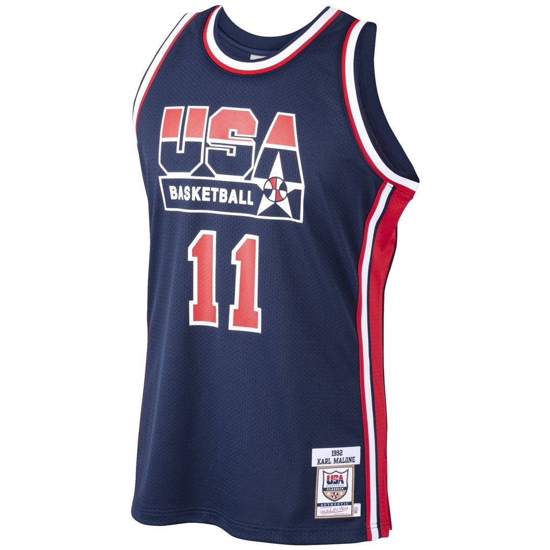 Karl Malone USA Basketball Mitchell & Ness 1992 Dream Team Authentic Jersey - Navy Official NBA Team Apparel Basketball Fan Gear