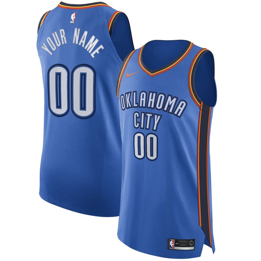 Oklahoma City Thunder Nike Authentic Custom Jersey Blue - Icon Edition Official NBA Team Apparel Basketball Fan Gear