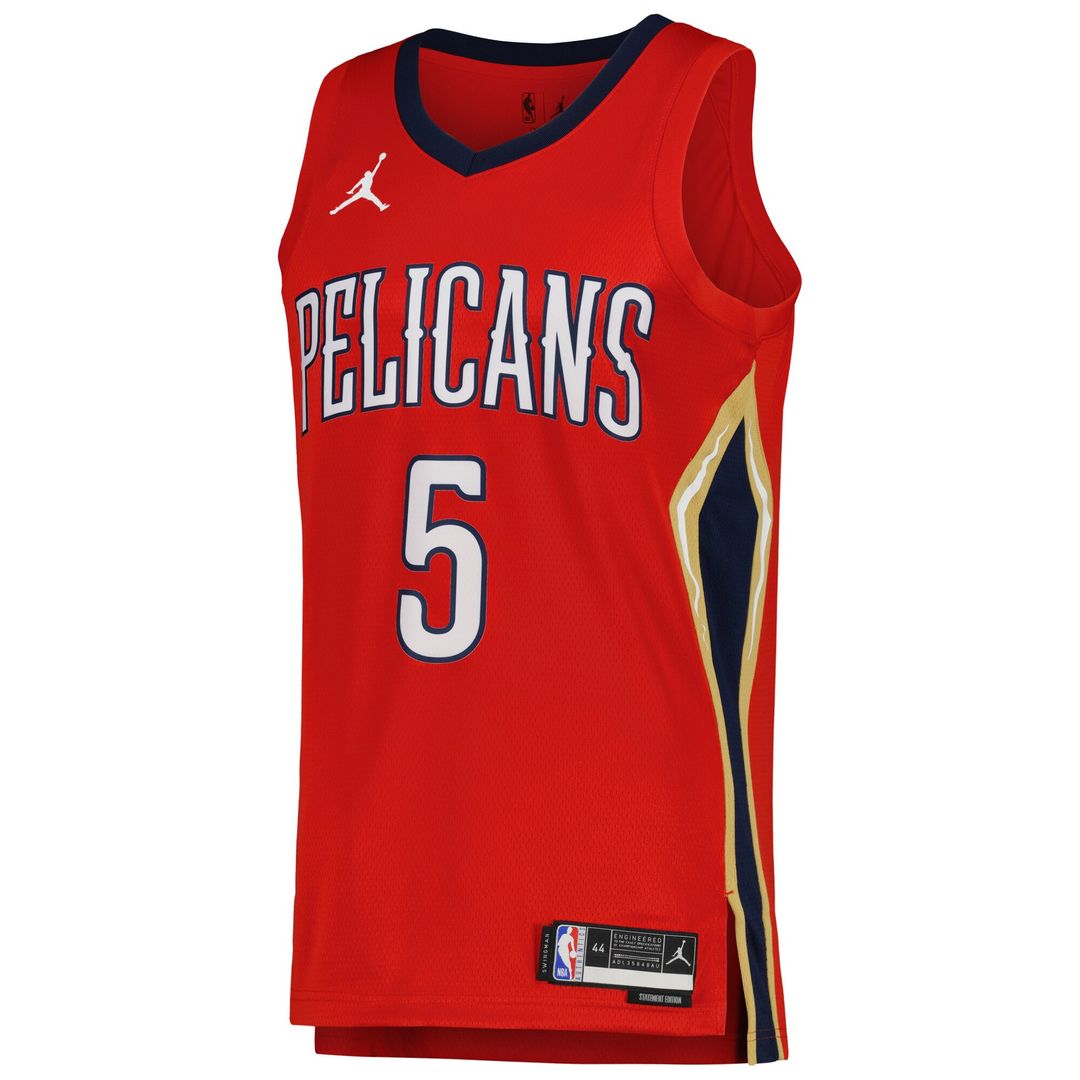 Herbert Jones New Orleans Pelicans Jordan Brand Unisex Swingman Jersey - Statement Edition - Red Official NBA Team Apparel Basketball Fan Gear