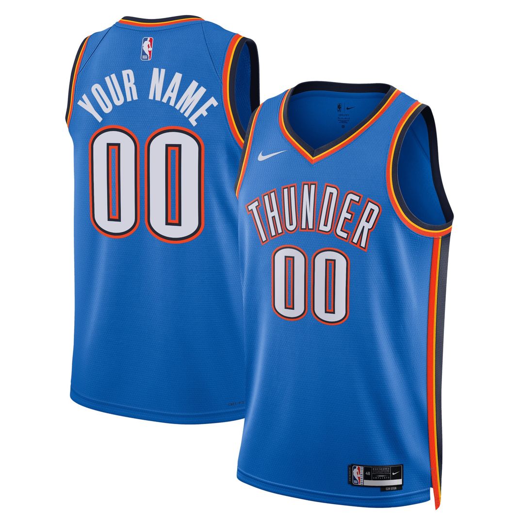 Oklahoma City Thunder Nike Unisex Swingman Custom Jersey White - Association Edition Official NBA Team Apparel Basketball Fan Gear