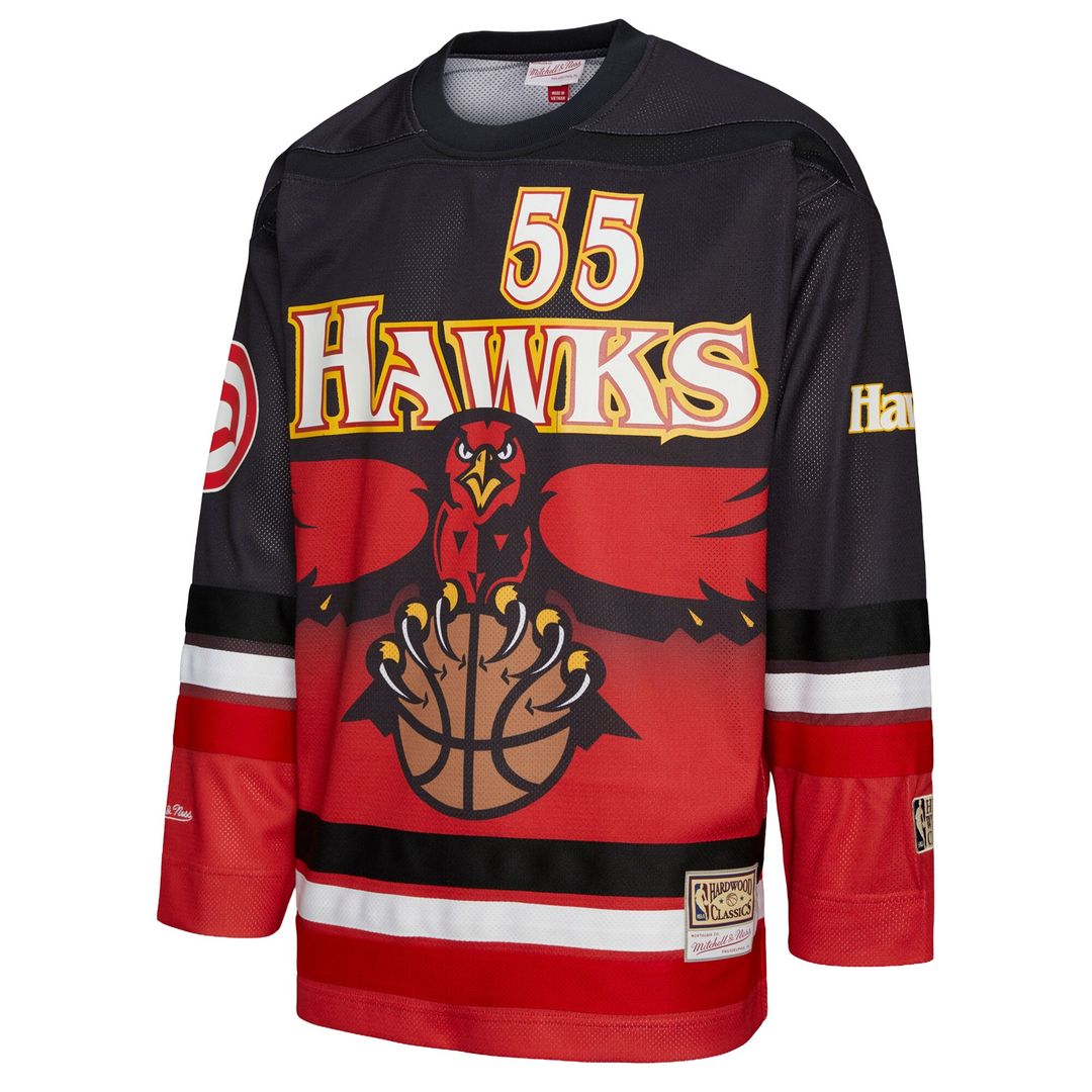 Dikembe Mutombo Atlanta Hawks Mitchell & Ness Unisex Maxxed Out Fashion Hockey Jersey - Red Official NBA Team Apparel Basketball Fan Gear