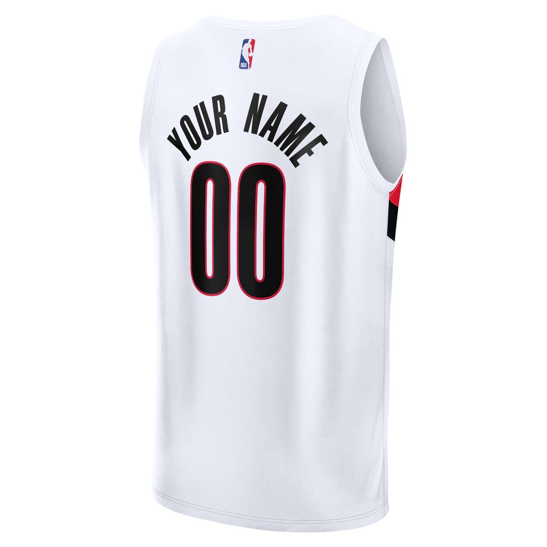 Portland Trail Blazers Fanatics Fast Break Replica Custom Jersey - Association Edition - White Official NBA Team Apparel Basketball Fan Gear