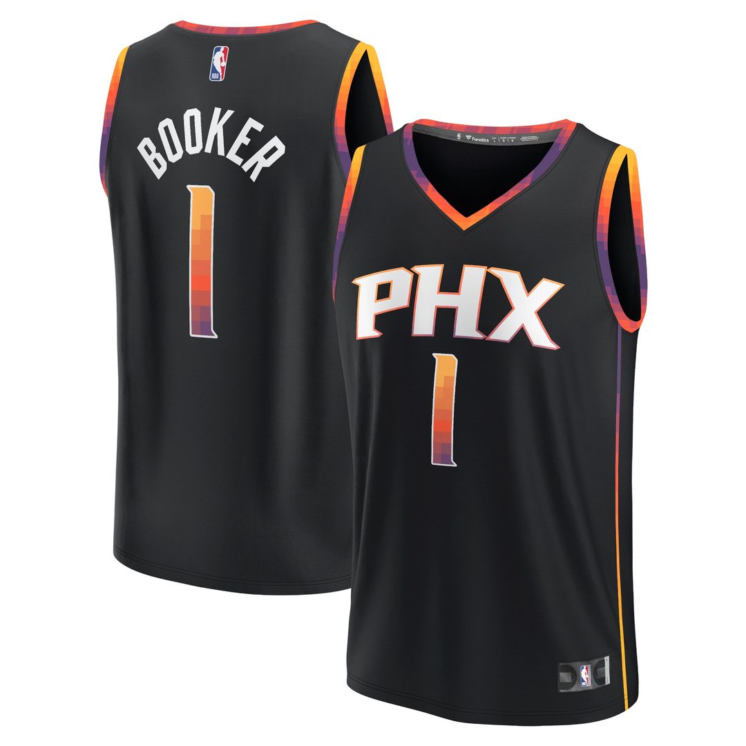 Devin Booker Phoenix Suns Fanatics Youth Fast Break Player Jersey - Statement Edition - Black Official NBA Team Apparel Basketball Fan Gear