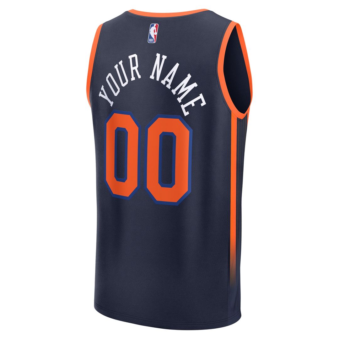New York Knicks Fanatics Fast Break Custom Jersey - Statement Edition - Navy Official NBA Team Apparel Basketball Fan Gear