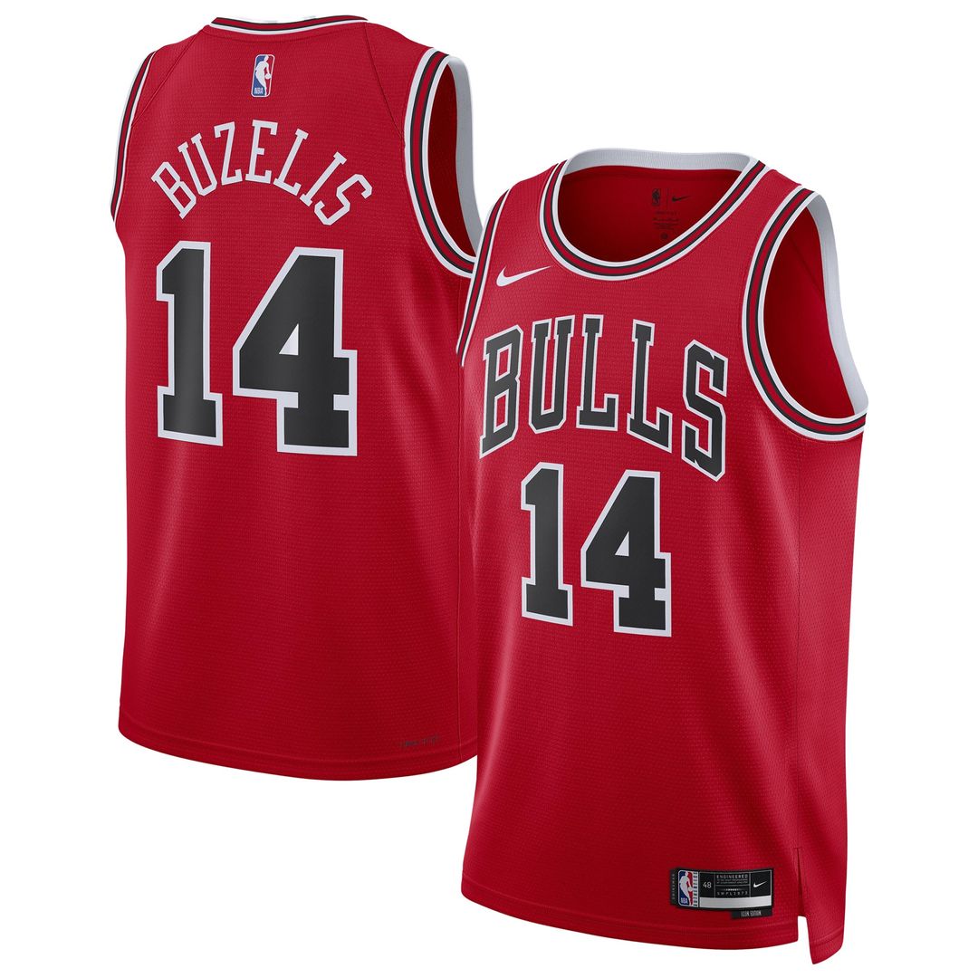 Matas Buzelis Chicago Bulls Nike Unisex Swingman Player Jersey - Icon Edition - Red Official NBA Team Apparel Basketball Fan Gear