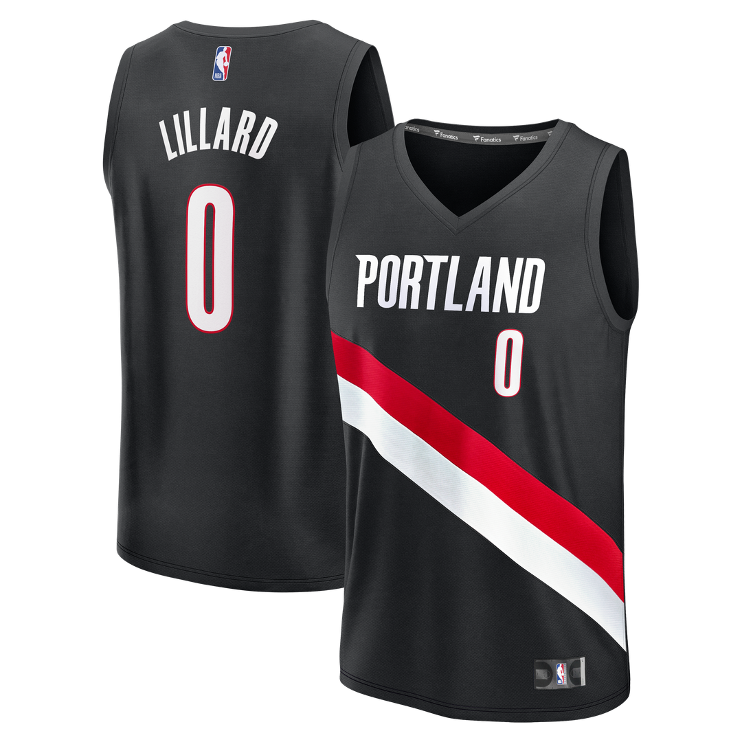 Damian Lillard Portland Trail Blazers Fanatics Youth Fast Break Replica Jersey - Black - Icon Edition Official NBA Team Apparel Basketball Fan Gear