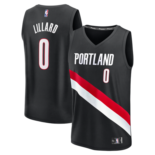 Damian Lillard Portland Trail Blazers Fanatics Youth Fast Break Replica Jersey - Black - Icon Edition Official NBA Team Apparel Basketball Fan Gear