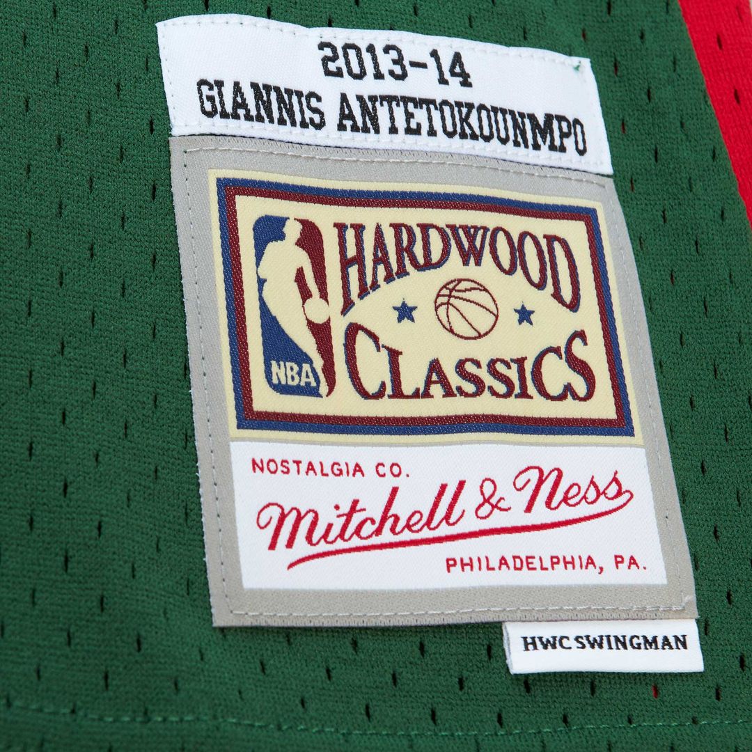 Giannis Antetokounmpo Milwaukee Bucks Mitchell & Ness 2014/15 Hardwood Classics Swingman Jersey - Red Official NBA Team Apparel Basketball Fan Gear