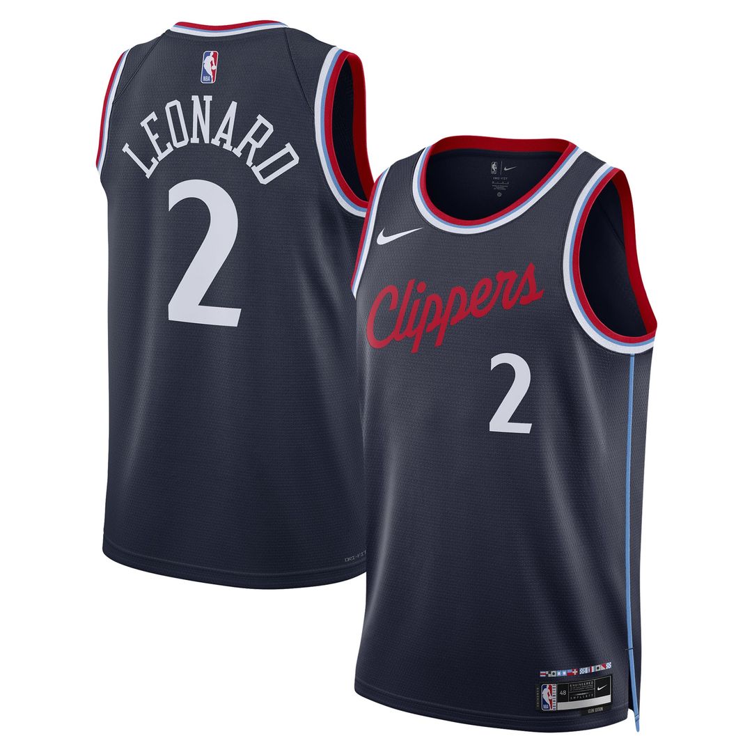 Kawhi Leonard LA Clippers Nike Unisex 2024/25 Swingman Jersey - Navy - Icon Edition Official NBA Team Apparel Basketball Fan Gear